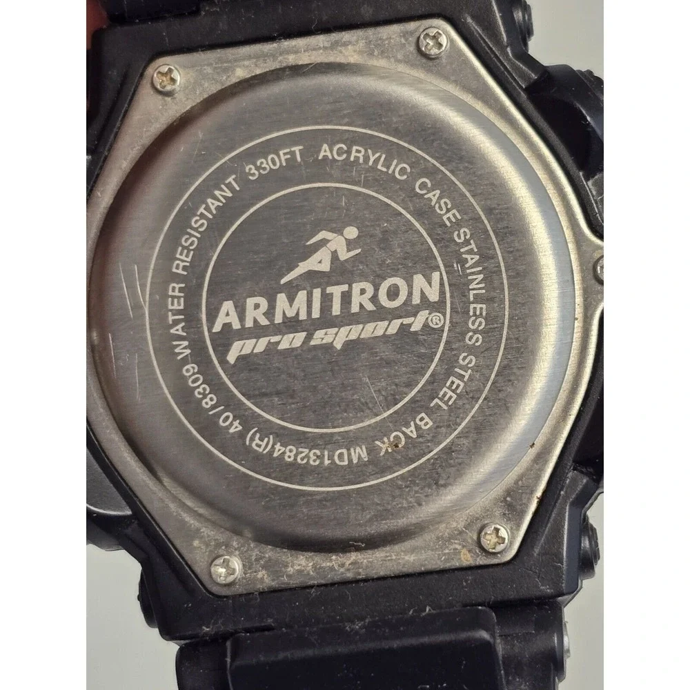 ARMITRON 330ft WATCH FOR MEN BLACK CAMOUFLAGE PRO SPORT CHRONO MD13284